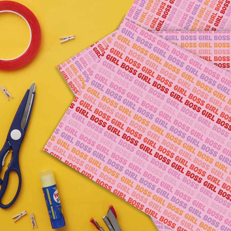 Girl Boss Gift Wrapping Paper Women's Day Edition | Oye Happy