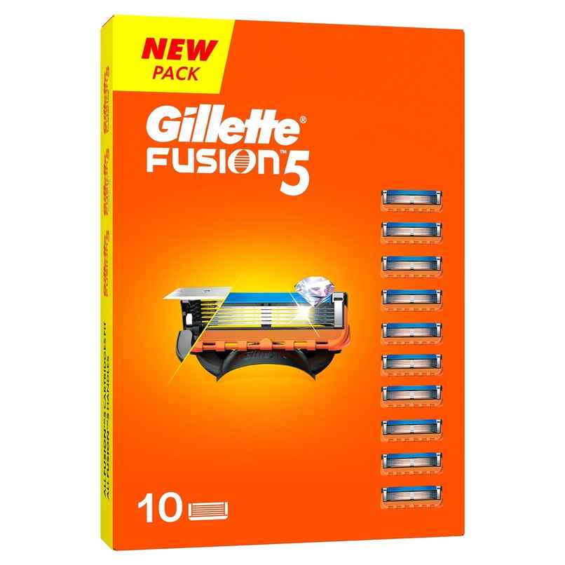 Gillette Fusion Manual Shaving Razor Blades For Men (10 Cartridges)