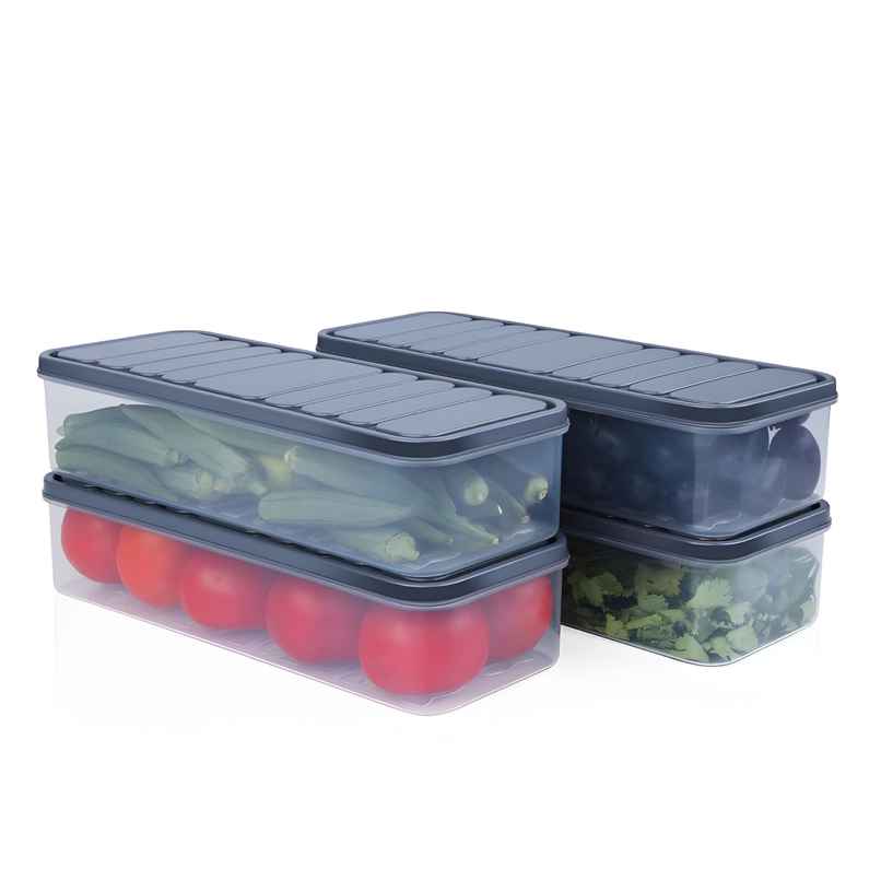 Youbee Multipurpose Fridge Storage Organizer Containers For Vegetables ,1200 ml , Set Of 2