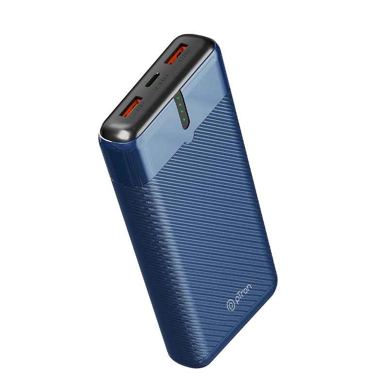 pTron Dynamo Surge 20000 mAh 22.5W Power Bank | 20W Type C/Pd Fast Charging | 3 Outputs/1 Input - Blue