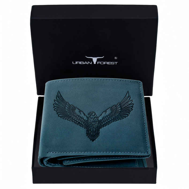 URBAN FOREST Men's Zeus Vintage Leather Wallet | Blue