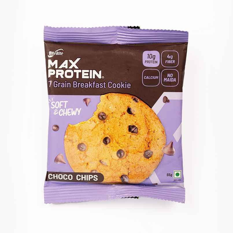 Ritebite Max Protein Cookie Choco Chips, No Maida Multigrain Premium Biscuit Cookies