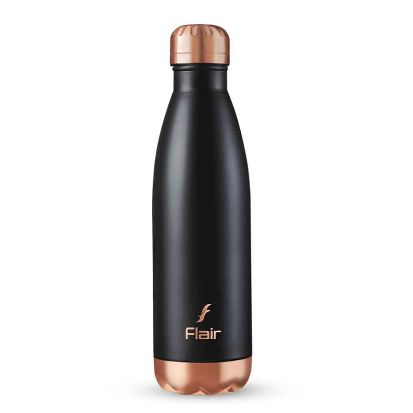 Flair Spark Vacuum Insulated Steel Water Bottle | 1 L | Black