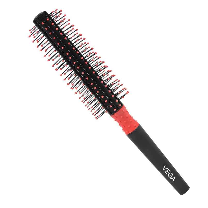 VEGA Round Hair Brush For Adding Curls | Volume & Waves In Hair|Unisex Color May Vary (R2-Rbb)