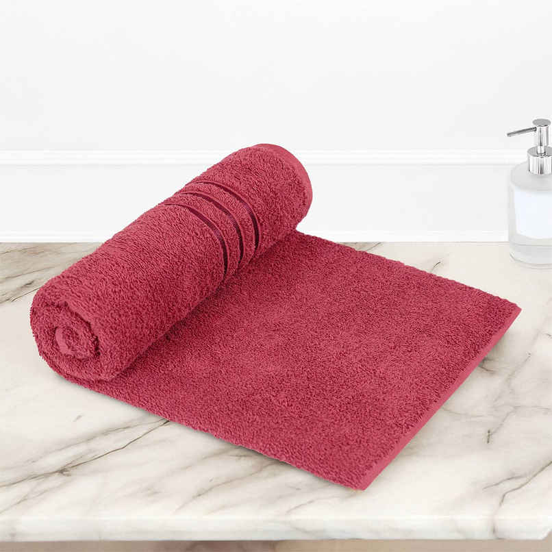 Home Elegance by myTrident Comfort Living Cotton Bath Towel | 70cm x 140cm | 400 GSM | Tangy Tomato