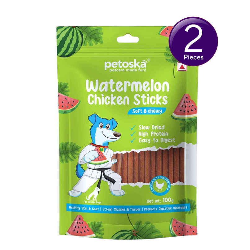 Petoska Dog Treats Watermelon Chicken Sticks Combo