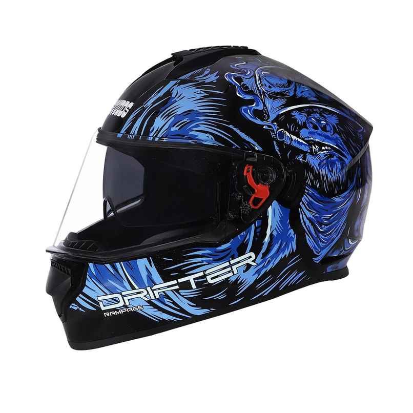 Studds Drifter D3 Rampage ISI-DOT Certified Full Face Helmet|Dual Visor & Spoiler|Black Grey N1 - L Studds Drifter D3 Rampage ISI-DOT Certified Full Face Helmet|Dual Visor & Spoiler|Black Grey N1 - L