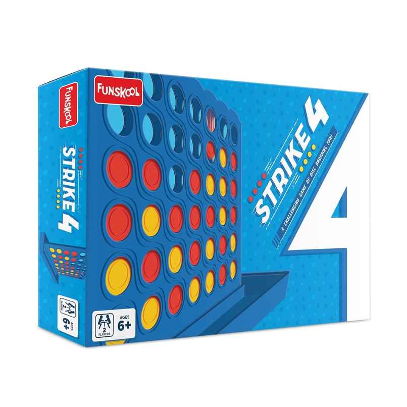Funskool Strike 4 Classic Disc Dropping Game | Board Game | 2 Players| 6+ Years Funskool Strike 4 Classic Disc Dropping Game | Board Game | 2 Players| 6+ Years
