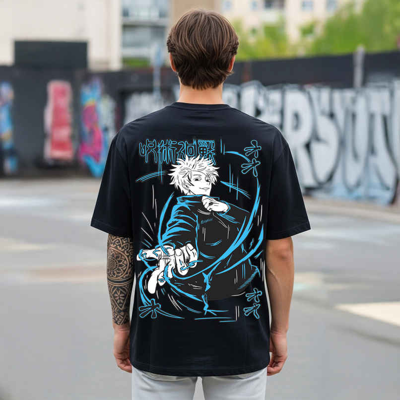 BENNY BROOKS Men's Round Neck half sleeve Oversized T-shirt |AA(ARN)BLACK130 | Black - M