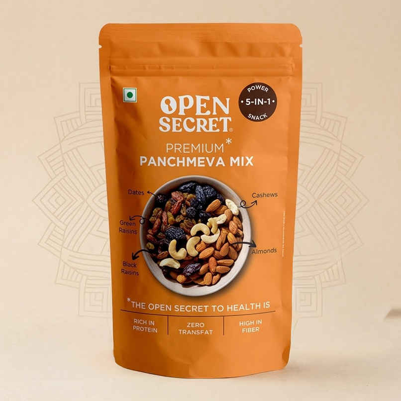 Open Secret Panchmeva Dry Fruit Mix - Cashews, Almonds, Dates,Raisins | Healthy Snacking, High Protein