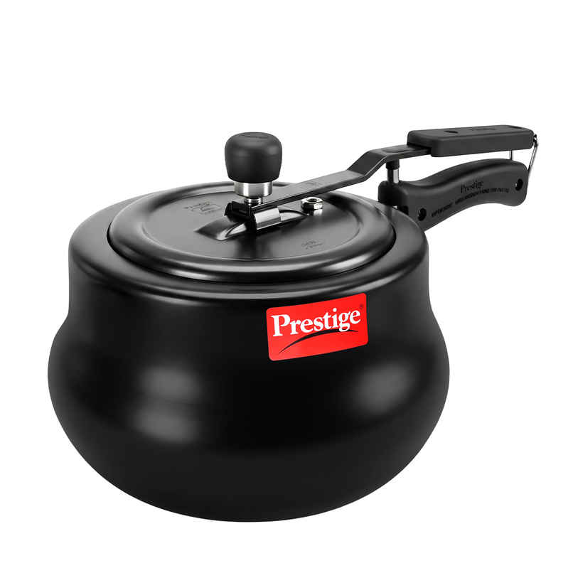 Prestige Nakshatra Plus Svachh HA Aluminium Handi Pressure Cooker 3L,Ind Base,Spillage Control,Black