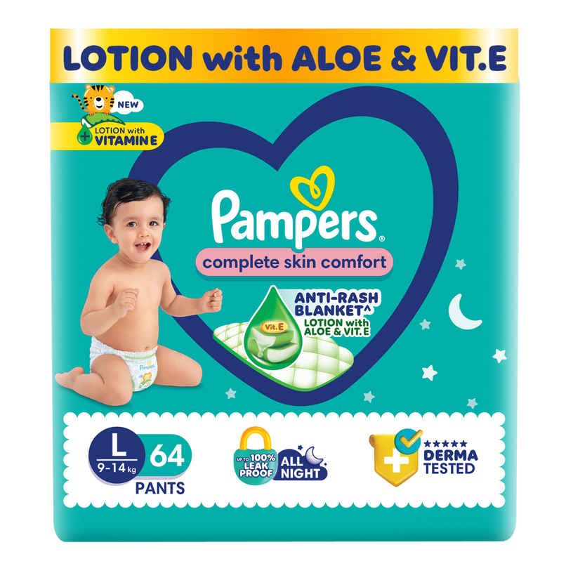 Pampers All Round Protection Baby Diapers | Pant Style | L | 64 pcs Pampers All Round Protection Baby Diapers | Pant Style | L | 64 pcs