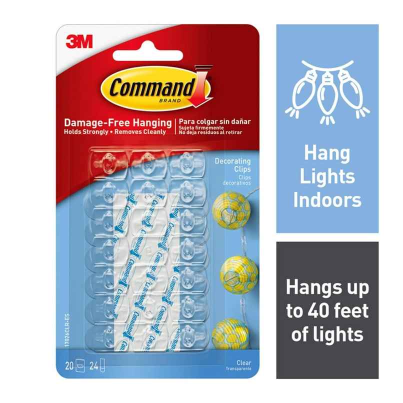 Command Transparent Decoration Hooks/Clips | 20 Clips In The Pack