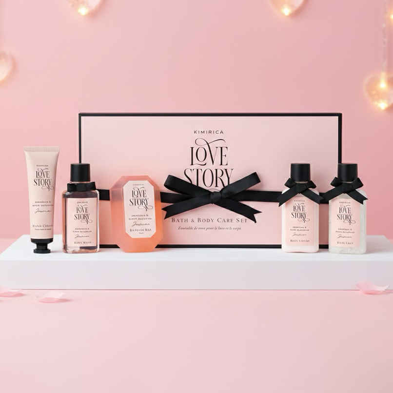Kimirica Valentine Love Story Experience Gift Set | Luxury Bath & Body Essentials for Women