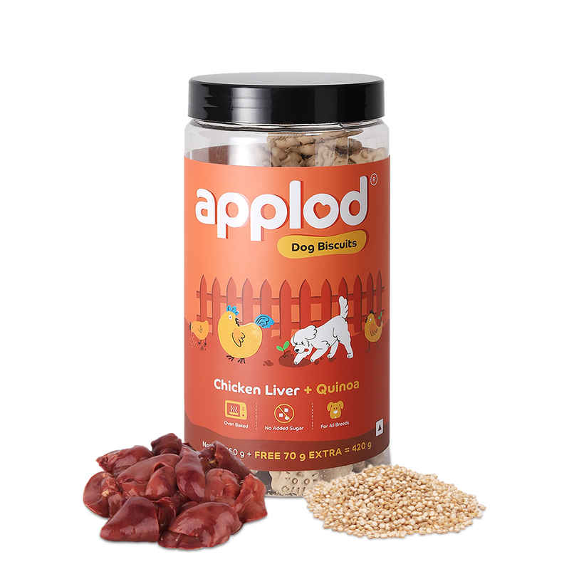 Applod Real Chicken Liver & Quinoa Dog Biscuit | For Puppy & Adult Dogs | Best Training Dog Treat