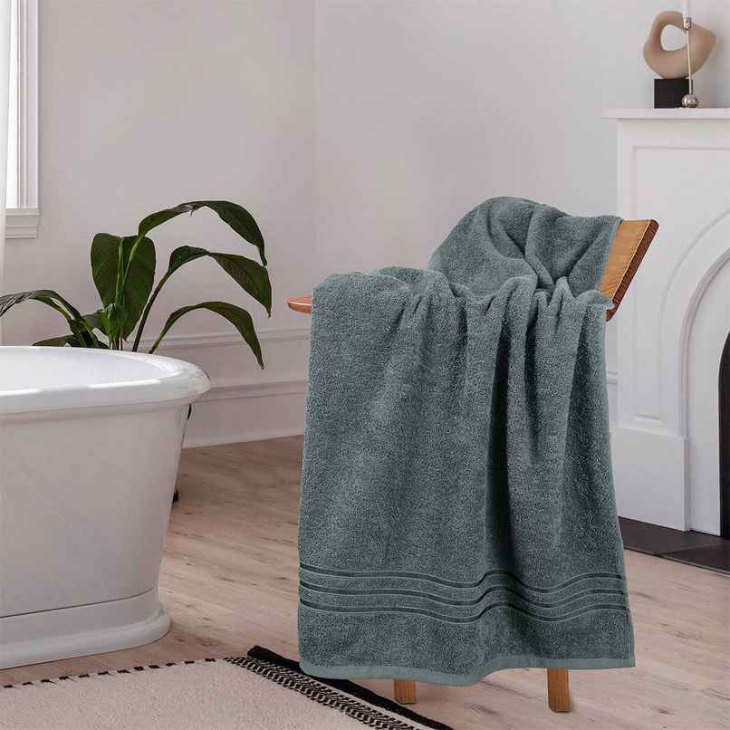 Home Elegance by myTrident Comfort Living Cotton Bath Towel | 70cm x 140cm | 400 GSM | Grey