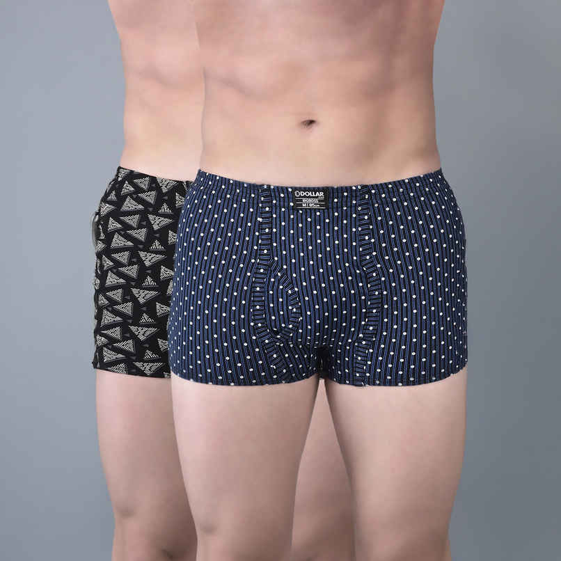 Dollar Bigboss Men's Soft Combed Cotton Printed Trunk | Pack Of 2 | Assorted - XXL