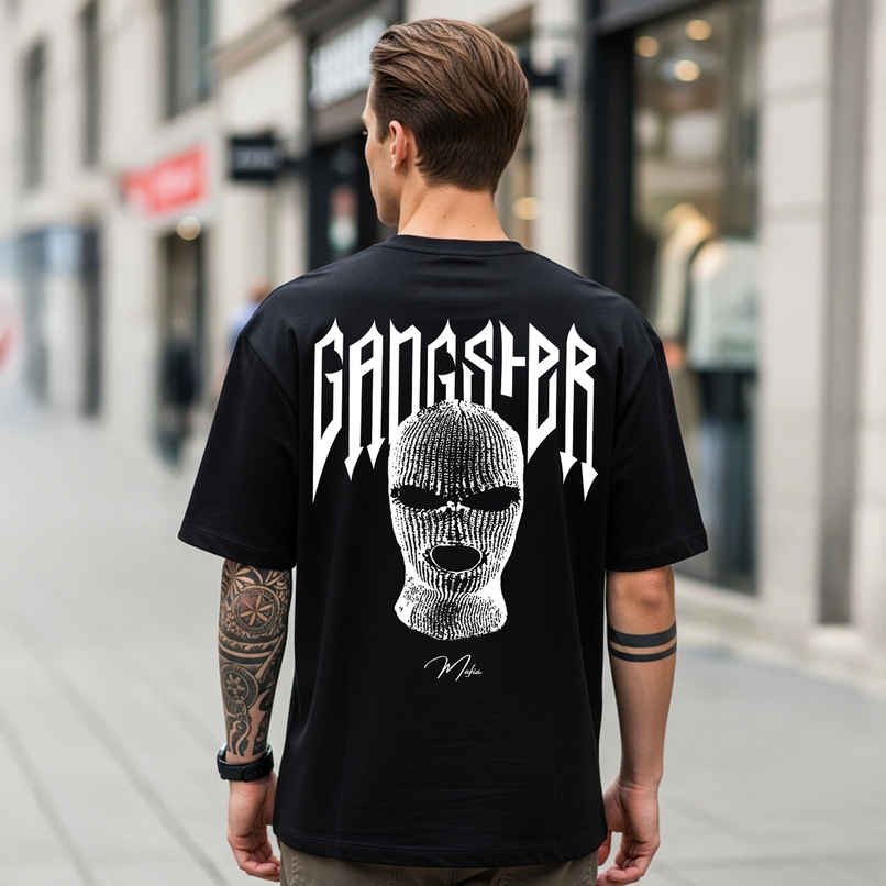 BENNY BROOKS Men's Round Neck half sleeve Oversized T-shirt |AA(ARN)BLACK65 | Black - M