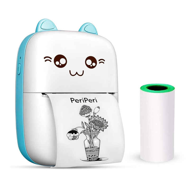 Hashwow Mini Bluetooth Thermal Printer - Ink-Free Portable Printer With 5 Rolls Of Paper & Stickers - Assorted