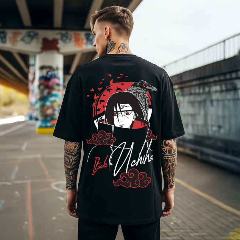 BENNY BROOKS Men's Round Neck half sleeve Oversized T-shirt |AA(ARN)BLACK129 | Black - M