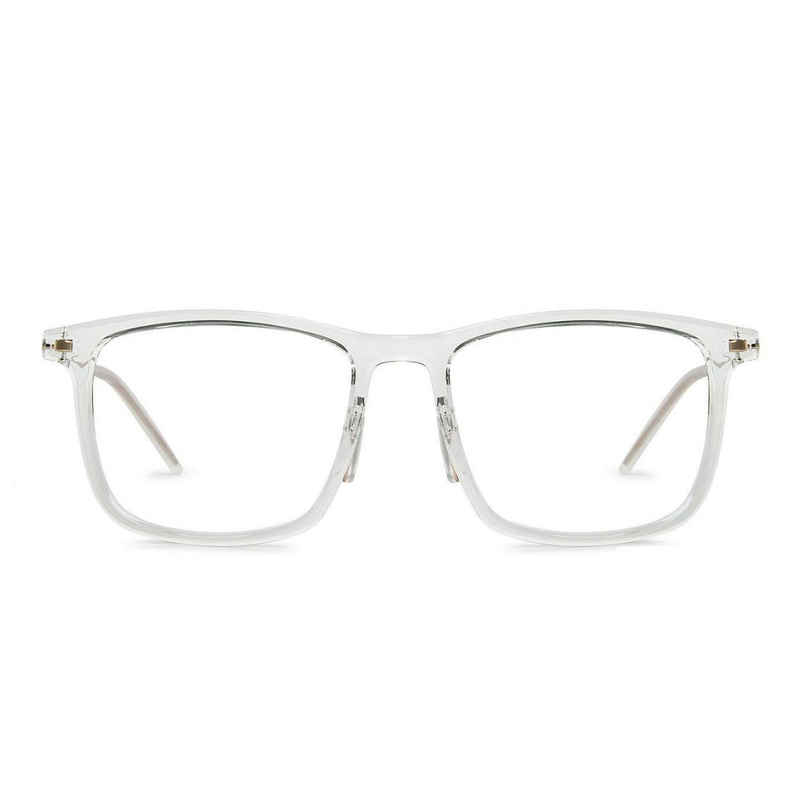 Lenskart Blu Unisex Solid Metal Computer Glasses | Clear and Gold - M