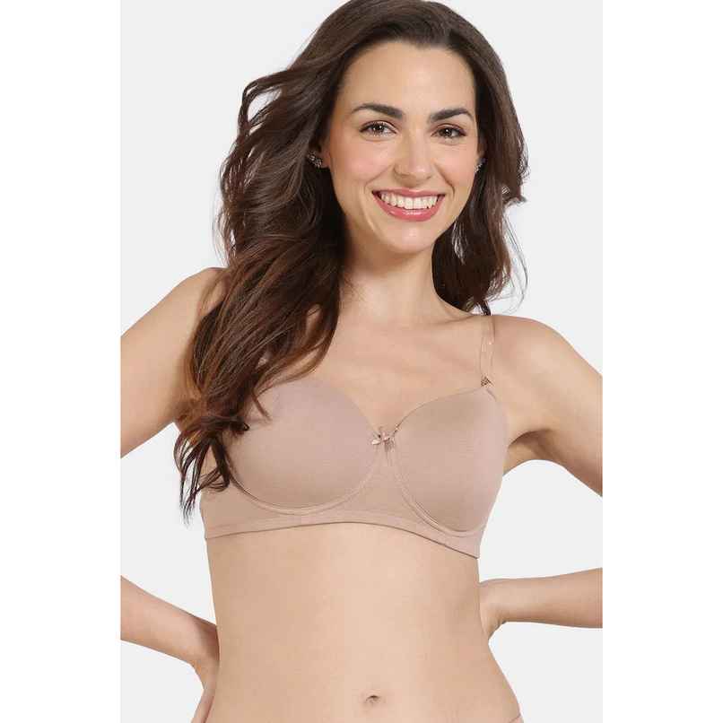 Zivame Women's Beautiful Basics Padded Non Wired 3/4Th Coverage Backless Bra | Skin - 32C
