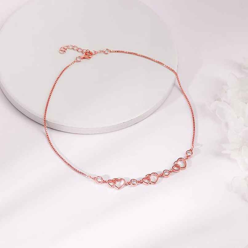 Giva Rose Gold Heart Anklet