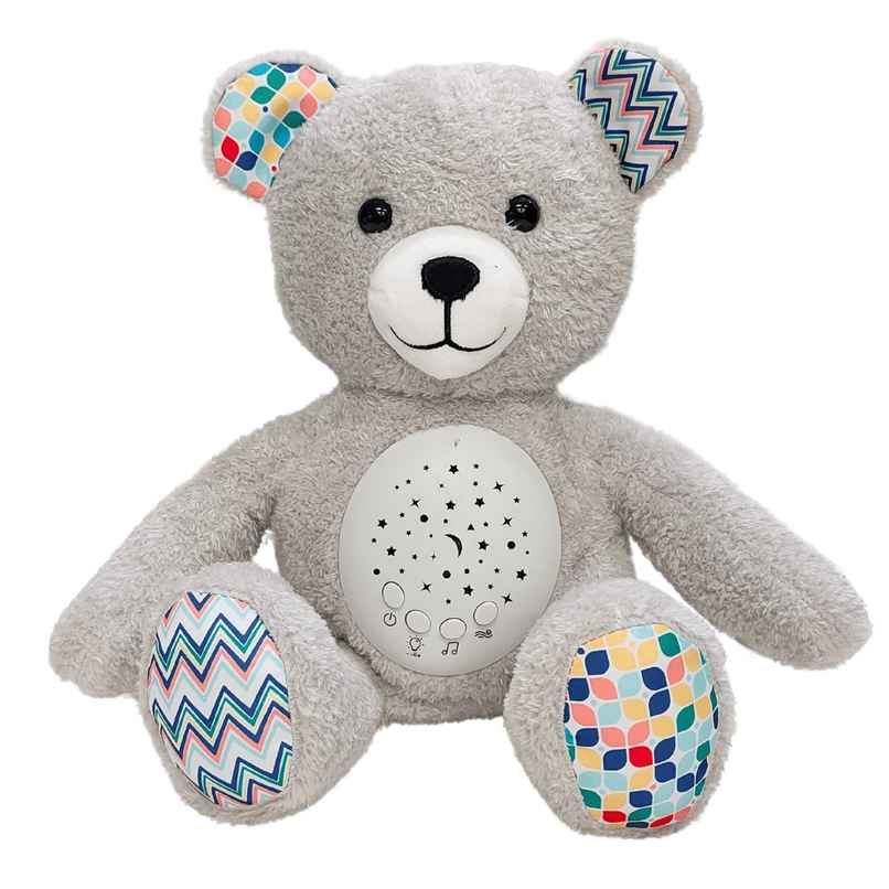 Toytales Grey Musical Toy | Electronic Toys | Star Projector | Perfect Soft Toy For Kids | Bedtime