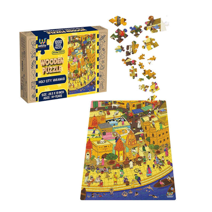 Webby 1000 Pcs Holy City Varanasi Jigsaw Puzzle Best Gift for Adult & 14+ kids | Fun & Challenging