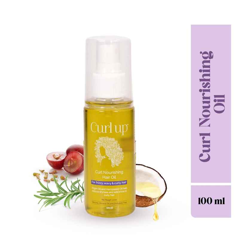 Curl Up Curl Nourishing Hair Oil | Light Non-Sticky Oil For Curly Hair | Silicone & Mineral