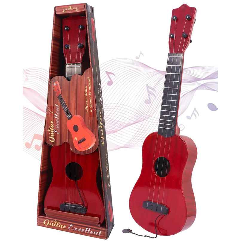 Toyshine 4-String Acoustic Guitar for Kids, 18" Learning Toy, Assorted Colors