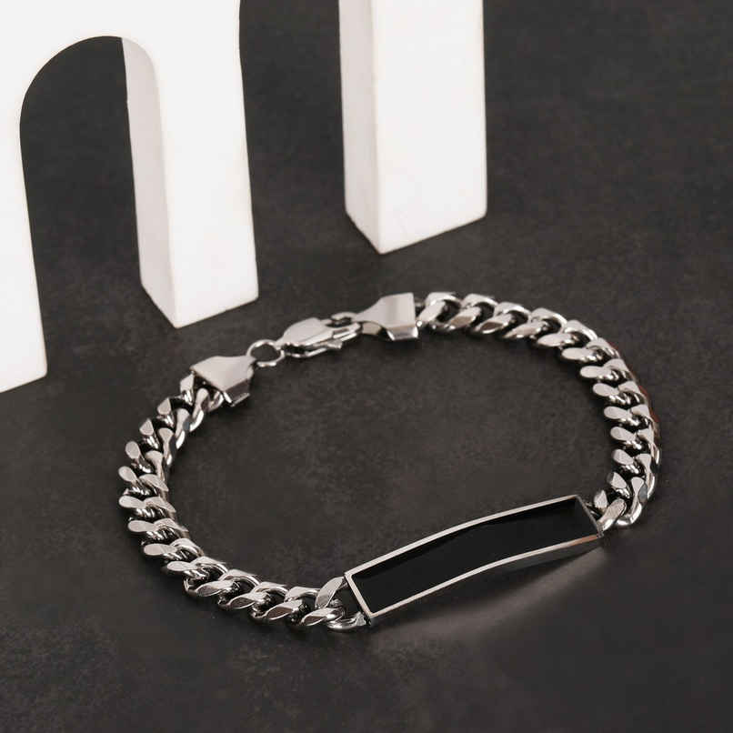 Fashion Frill Men's CURB Bracelet Silver Regular