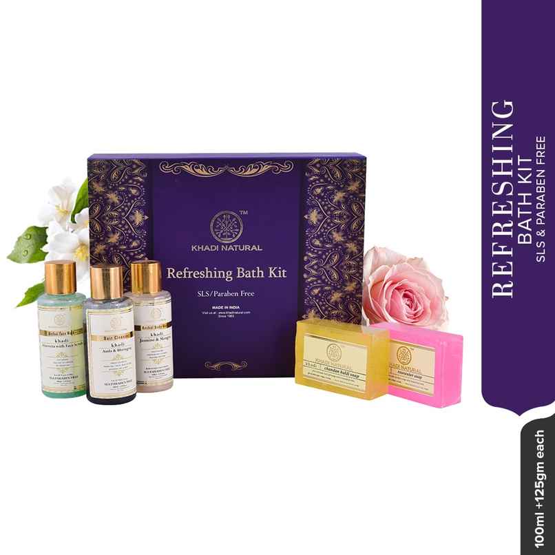 Khadi Natural Refreshing Bath Kit | Sls & Paraben Free - Pack Of 5