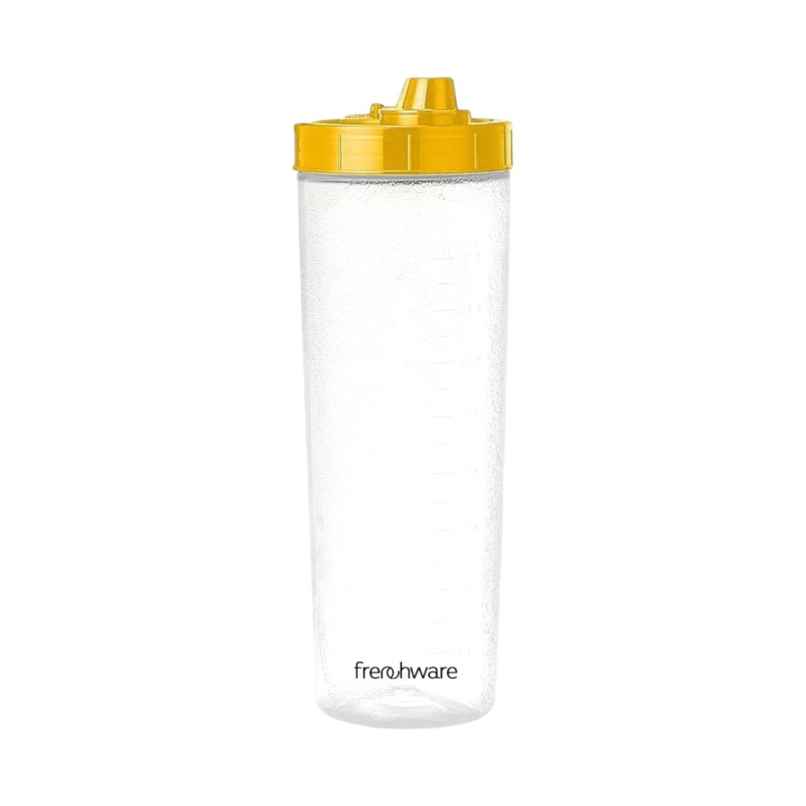 Frenchware Oil Dispenser, BPA-Free Plastic, 100% Food-Grade | 2 Pack, 1 L Each - Textured Yellow