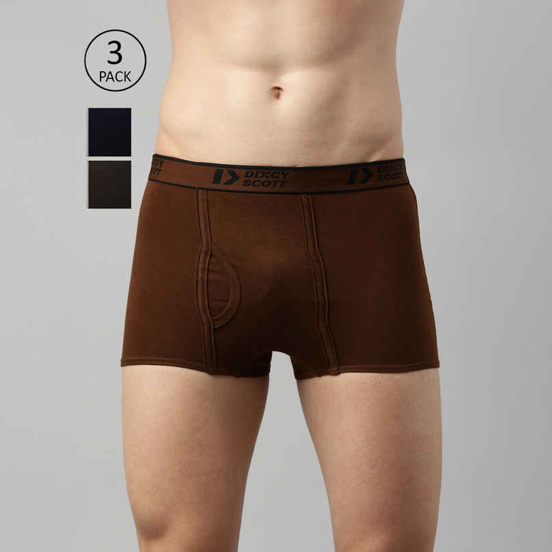 Dixcy Scott Originals Men'S Trunk Snug Fit Solid Innerwear (Multicolor-Pack Of 2)