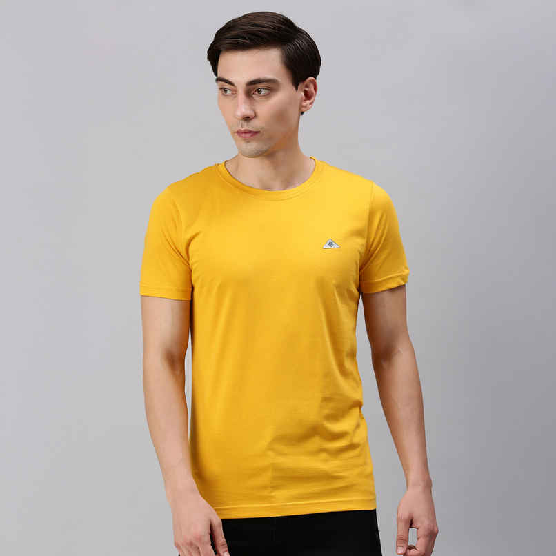 Onn Men's Platina Pure Comfort Supima Cotton Round Neck T-Shirt | Mustard - M