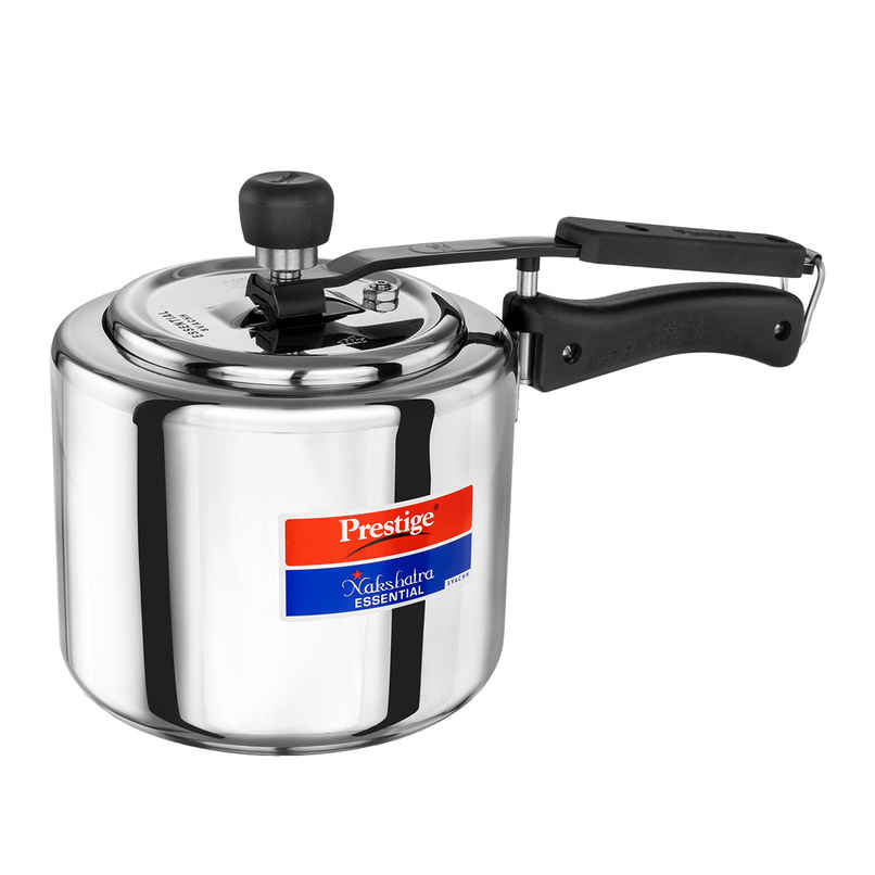 Prestige Nakshatra Essential Svachh SS Pressure Cooker 3L,Triply Base,Safety Plug,5Y Warranty,Silver