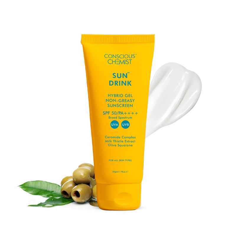 Conscious Chemist Sun Drink Hybrid Lightweight Gel Sunscreen SPF 50 PA++++ UVA/UVB With Ceramides