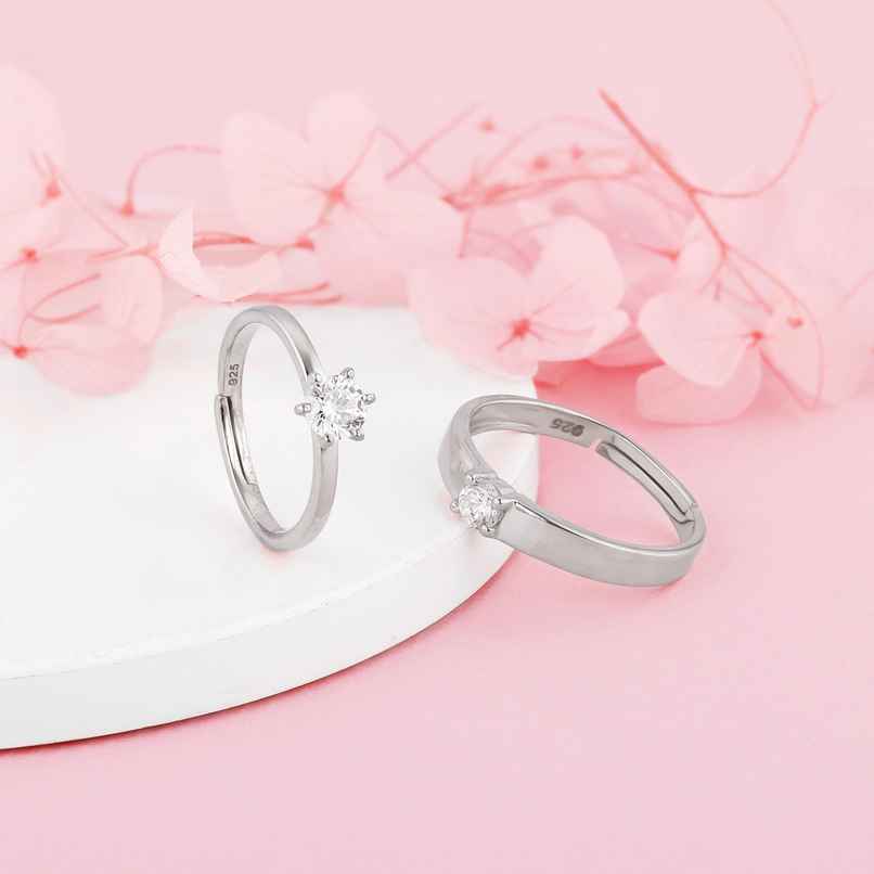Giva Anushka Sharma Silver Minimal Couple Rings