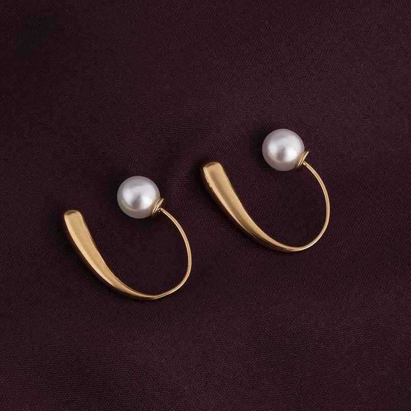 Palmonas Pearl Hook Earrings For Womens | Waterproof And Anti-Tarnish