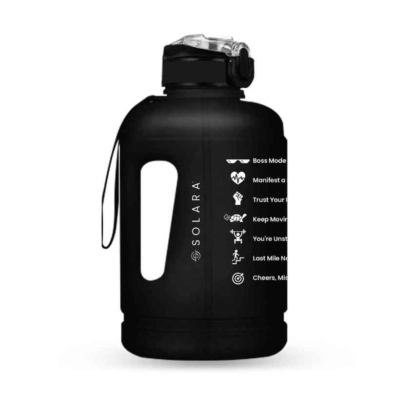 Solara Plastic Insulated Water Bottle | Black Knight | 2.2 L