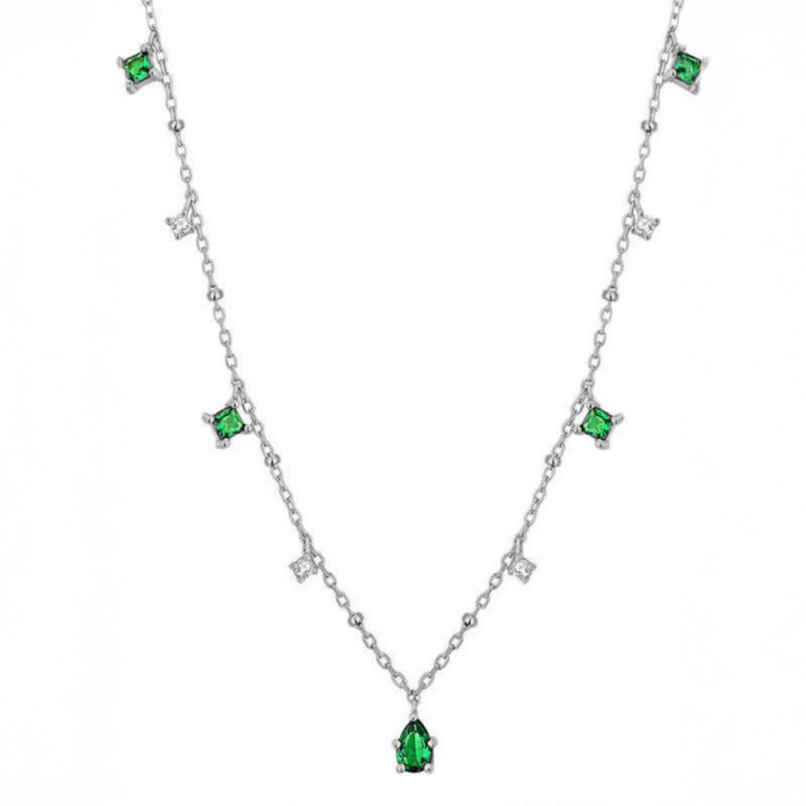 Just Lil Things Sterling Silver Necklace With Emerald Green | Jltn0529 Just Lil Things Sterling Silver Necklace With Emerald Green | Jltn0529