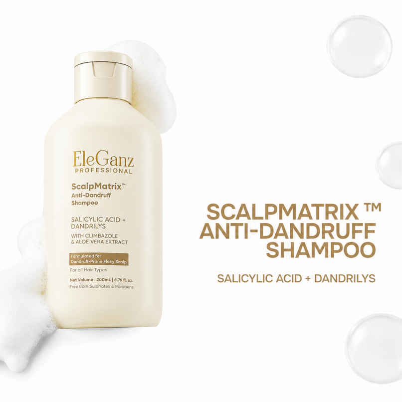 EleGanz Professional ScalpMatrix Anti-Dandruff Shampoo | Salicylic Acid + Dandrilys EleGanz Professional ScalpMatrix Anti-Dandruff Shampoo | Salicylic Acid + Dandrilys