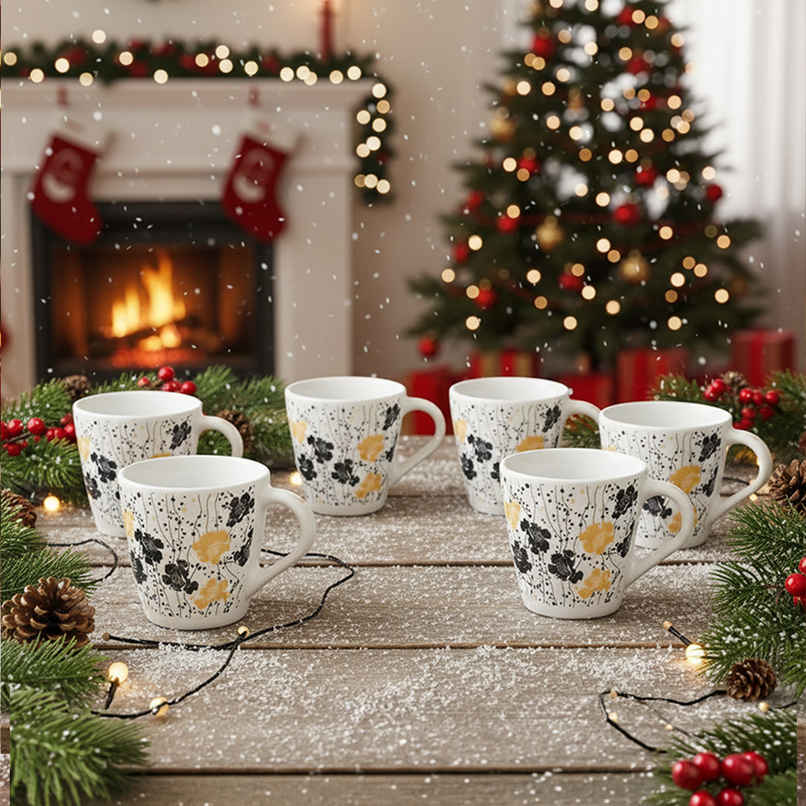 Larah By Borosil Dreamer Opalware Mug, Tea/Coffee Mug, 160Ml Each,Microwave & Dishwasher Safe