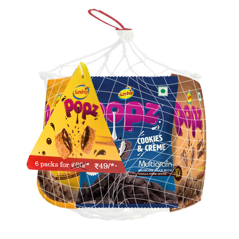 Sundrop Popz | Chocolatey Fills with 50% creme | Multigrain | Variety Pack