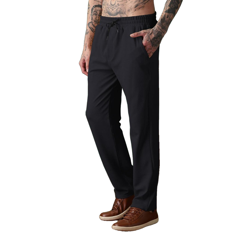 GCYX Men's Track Pant | 60% Cotton 40% Polyester Comfortable Wear | Black - L