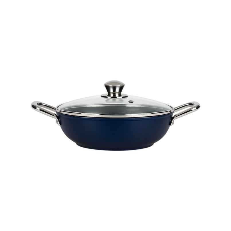 Habitat Ceramic Kadai With Glass Lid Xtreme Coating 24 Cm Habitat Ceramic Kadai With Glass Lid Xtreme Coating 24 Cm
