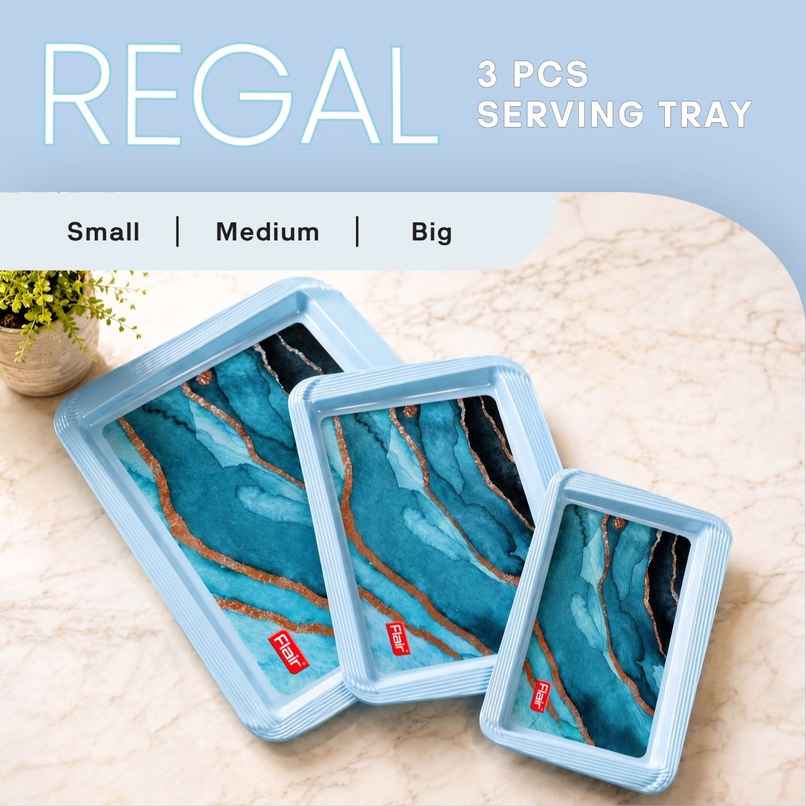 FLAIR Regal Serving Tray Set | Blue