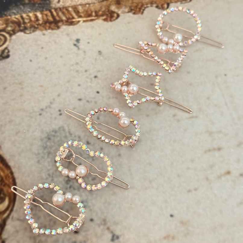 The Opal Factory Decorative Hair Clips for Girls and Women | Set of 6 Pcs | Rosegold The Opal Factory Decorative Hair Clips for Girls and Women | Set of 6 Pcs | Rosegold