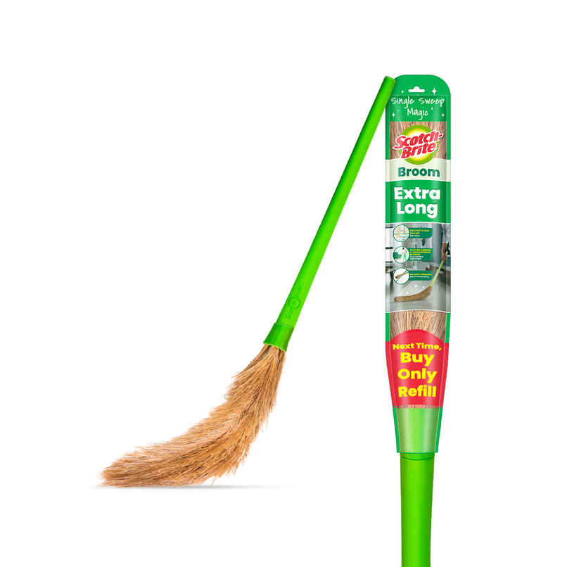 Scotch-Brite No-Dust Broom, Long handle, Easy floor cleaning | 44.4 in